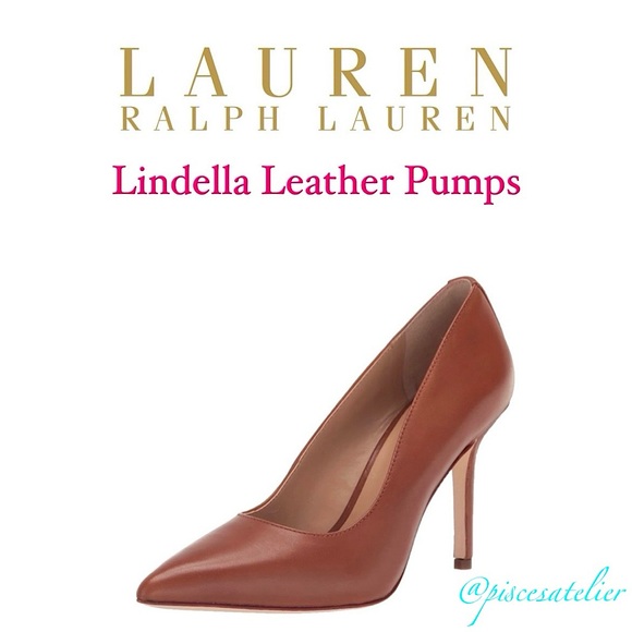 LAUREN Ralph Lauren Lindella Leather Pumps in Deep Saddle Tan, Women’s Size 7.5B - Picture 5 of 16